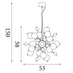 Searchlight Electric Molecule 12Lt Pendant  - Polished Chrome Metal & Glass 8312-12CC