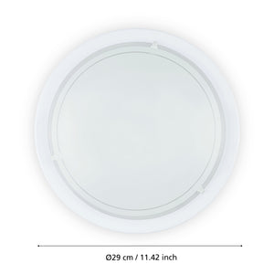 Eglo EU PLANET?1 Wall or Ceiling Light – White Steel with Painted Glass Shade, E27, Indoor Lighting