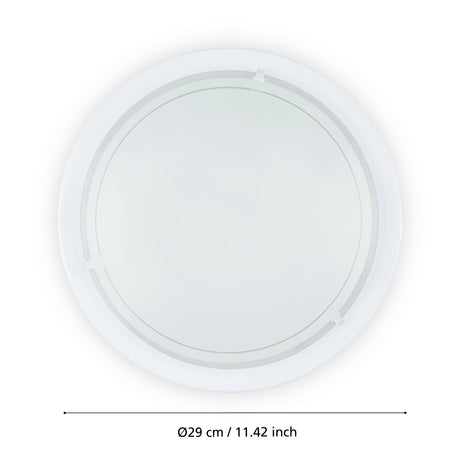 Eglo EU PLANET?1 Wall or Ceiling Light – White Steel with Painted Glass Shade, E27, Indoor Lighting