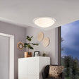 Eglo EU PLANET?1 Wall or Ceiling Light – White Steel with Painted Glass Shade, E27, Indoor Lighting