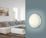 Eglo EU PLANET?1 Wall or Ceiling Light – Chrome Steel with Painted Glass Shade, E27, Indoor Lighting
