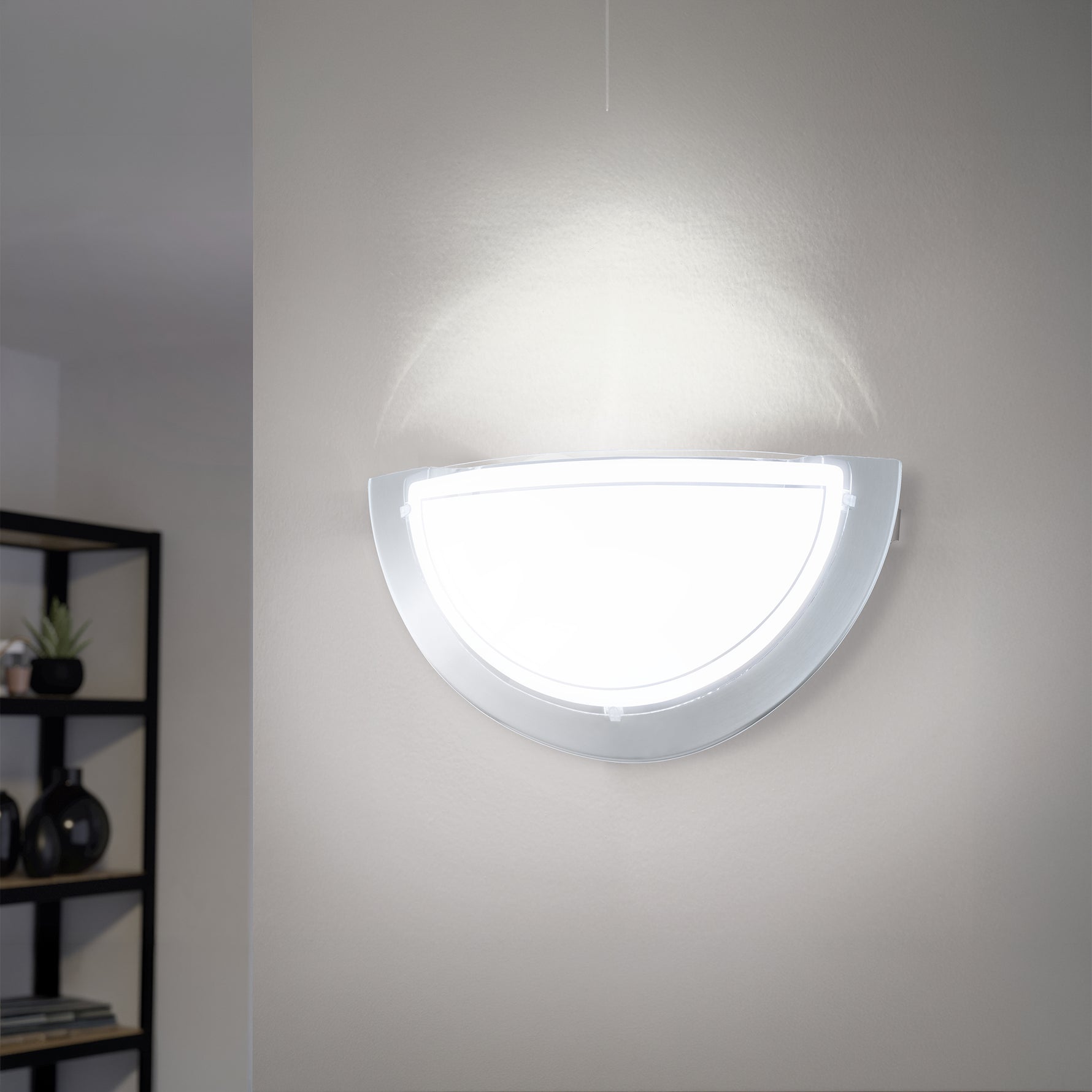 Eglo EU PLANET?1 Wall Light – Chrome Steel with Painted Glass Shade, E27, Indoor Lighting