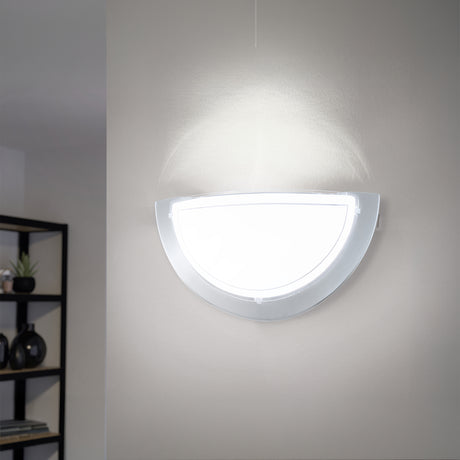 Eglo EU PLANET?1 Wall Light – Chrome Steel with Painted Glass Shade, E27, Indoor Lighting