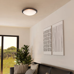 Eglo EU PLANET?1 Wall or Ceiling Light – Black Steel with Painted Glass Shade, E27, Indoor Lighting