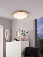 Eglo EU PLANET?1 Wall or Ceiling Light – Satin Nickel Steel with Painted Glass Shade, E27, Indoor Lighting