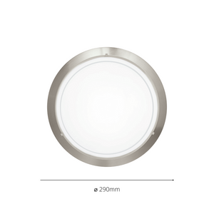 Eglo EU PLANET?1 Wall or Ceiling Light – Satin Nickel Steel with Painted Glass Shade, E27, Indoor Lighting