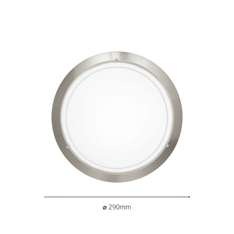 Eglo EU PLANET?1 Wall or Ceiling Light – Satin Nickel Steel with Painted Glass Shade, E27, Indoor Lighting