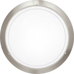Eglo EU PLANET?1 Wall or Ceiling Light – Satin Nickel Steel with Painted Glass Shade, E27, Indoor Lighting