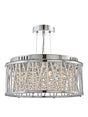 Elise 3Lt Pendant to Semi-Flush - Chrome Metal & Crystal