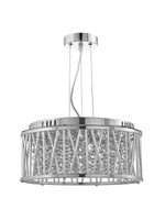Searchlight Electric Elise 4Lt Pendant to Semi-Flush - Chrome Metal & Crystal 8334-4CC