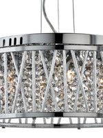 Searchlight Electric Elise 4Lt Pendant to Semi-Flush - Chrome Metal & Crystal 8334-4CC