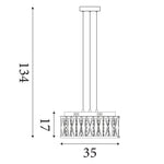 Searchlight Electric Elise 4Lt Pendant to Semi-Flush - Chrome Metal & Crystal 8334-4CC
