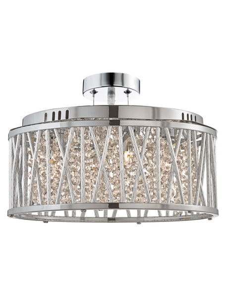 Elise 5Lt Pendant/Semi-Flush - Chrome & Crystal