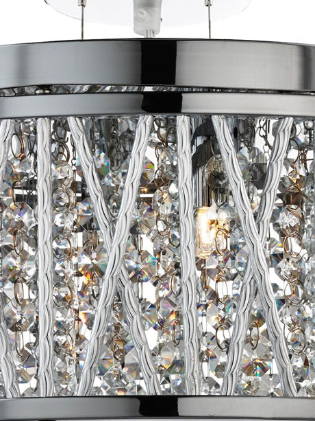 Searchlight Electric Elise 5Lt Pendant/Semi-Flush - Chrome & Crystal 8335-5CC