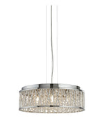 Elise 7Lt Pendant to Semi-Flush - Chrome Metal & Crystal