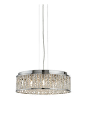 Elise 7Lt Pendant to Semi-Flush - Chrome Metal & Crystal