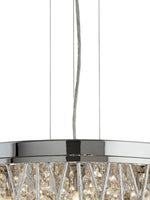 Searchlight Electric Elise 7Lt Pendant to Semi-Flush - Chrome Metal & Crystal 8337-7CC