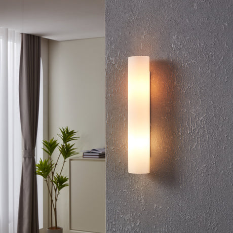 Eglo EU ZOLA Wall Light – Opal Glass Indoor Wall Lamp, E14, White Finish