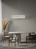Searchlight Electric Sunburst 16Lt Bar Pendant - Chrome Metal & Glass Beads 83420-16CC