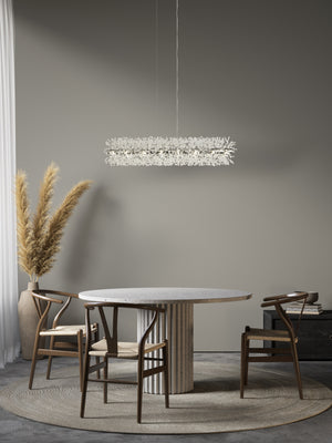 Searchlight Electric Sunburst 16Lt Bar Pendant - Chrome Metal & Glass Beads 83420-16CC