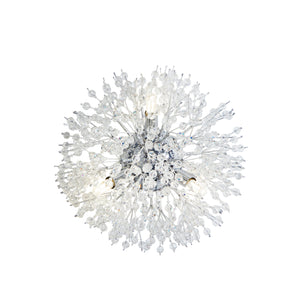 Sunburst 3Lt Wall light - Chrome Metal & Glass Beads