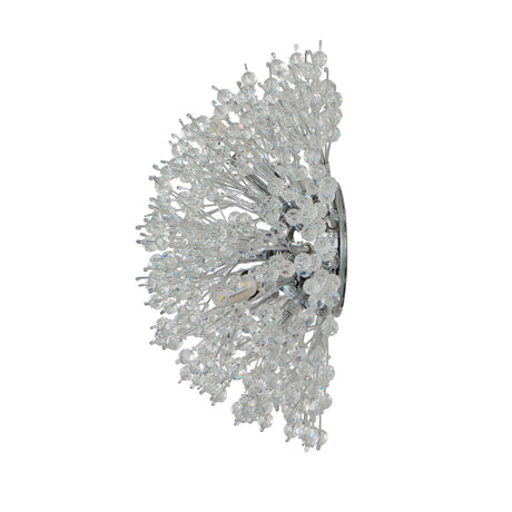 Searchlight Electric Sunburst 3Lt Wall light - Chrome Metal & Glass Beads 83420-3CC