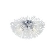 Sunburst 4Lt Flush - Chrome Metal & Glass Beads
