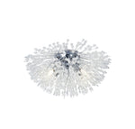 Sunburst 4Lt Flush - Chrome Metal & Glass Beads