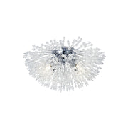 Sunburst 4Lt Flush - Chrome Metal & Glass Beads