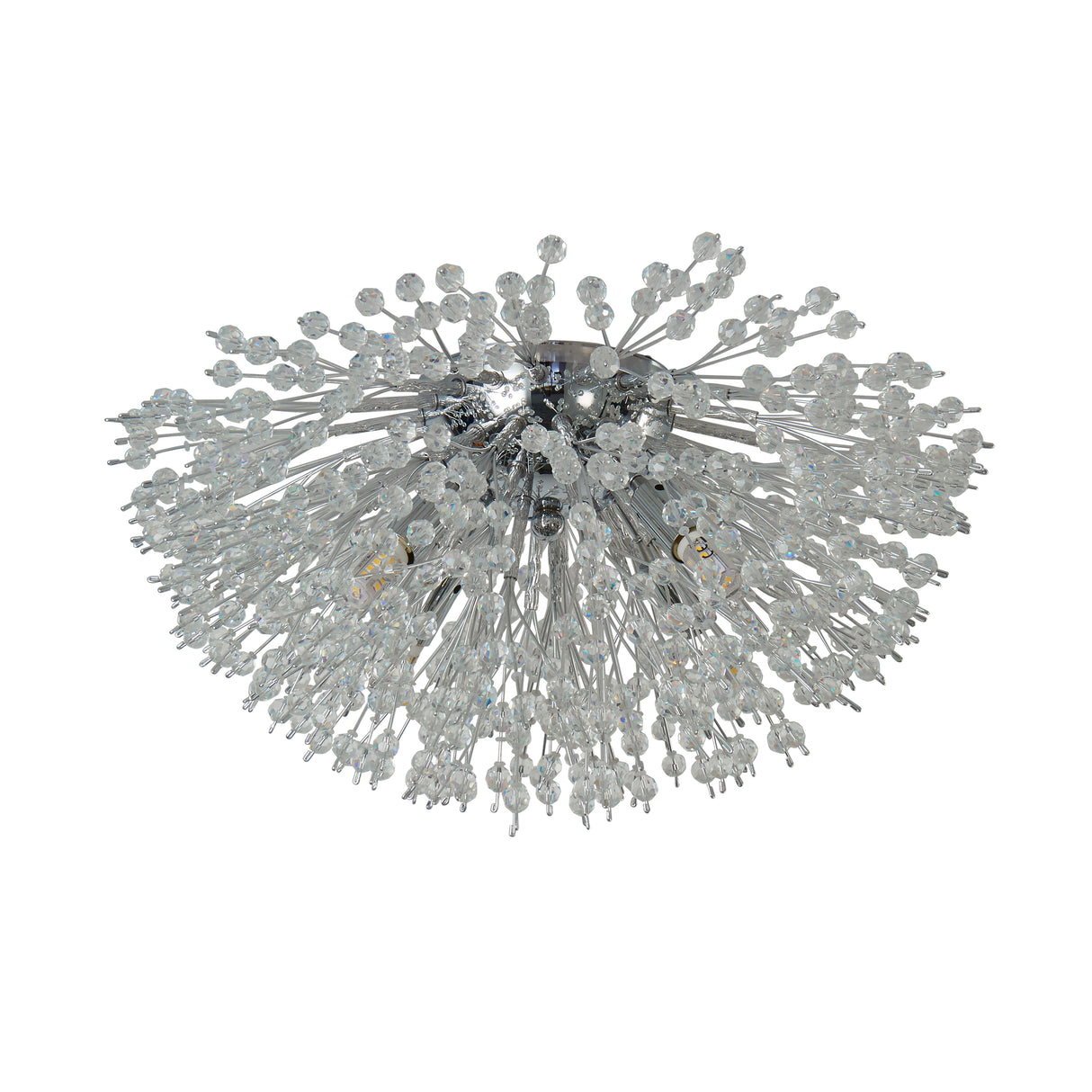 Searchlight Electric Sunburst 4Lt Flush - Chrome Metal & Glass Beads 83420-4CC