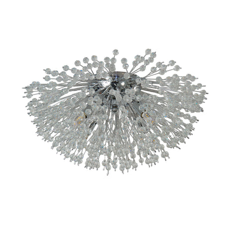 Searchlight Electric Sunburst 4Lt Flush - Chrome Metal & Glass Beads 83420-4CC