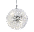 Sunburst 7Lt Pendant - Chrome Metal & Glass Beads