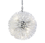 Sunburst 7Lt Pendant - Chrome Metal & Glass Beads