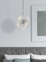 Searchlight Electric Sunburst 7Lt Pendant - Chrome Metal & Glass Beads 83420-7CC