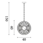 Searchlight Electric Sunburst 7Lt Pendant - Chrome Metal & Glass Beads 83420-7CC