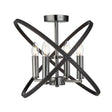 Hoopla 4Lt Semi-Flush - Pewter Metal