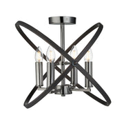 Hoopla 4Lt Semi-Flush - Pewter Metal