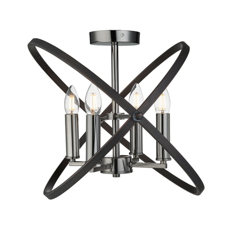Hoopla 4Lt Semi-Flush - Pewter Metal