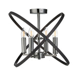 Searchlight Electric Hoopla 4Lt Semi-Flush - Pewter Metal 8344-4PW