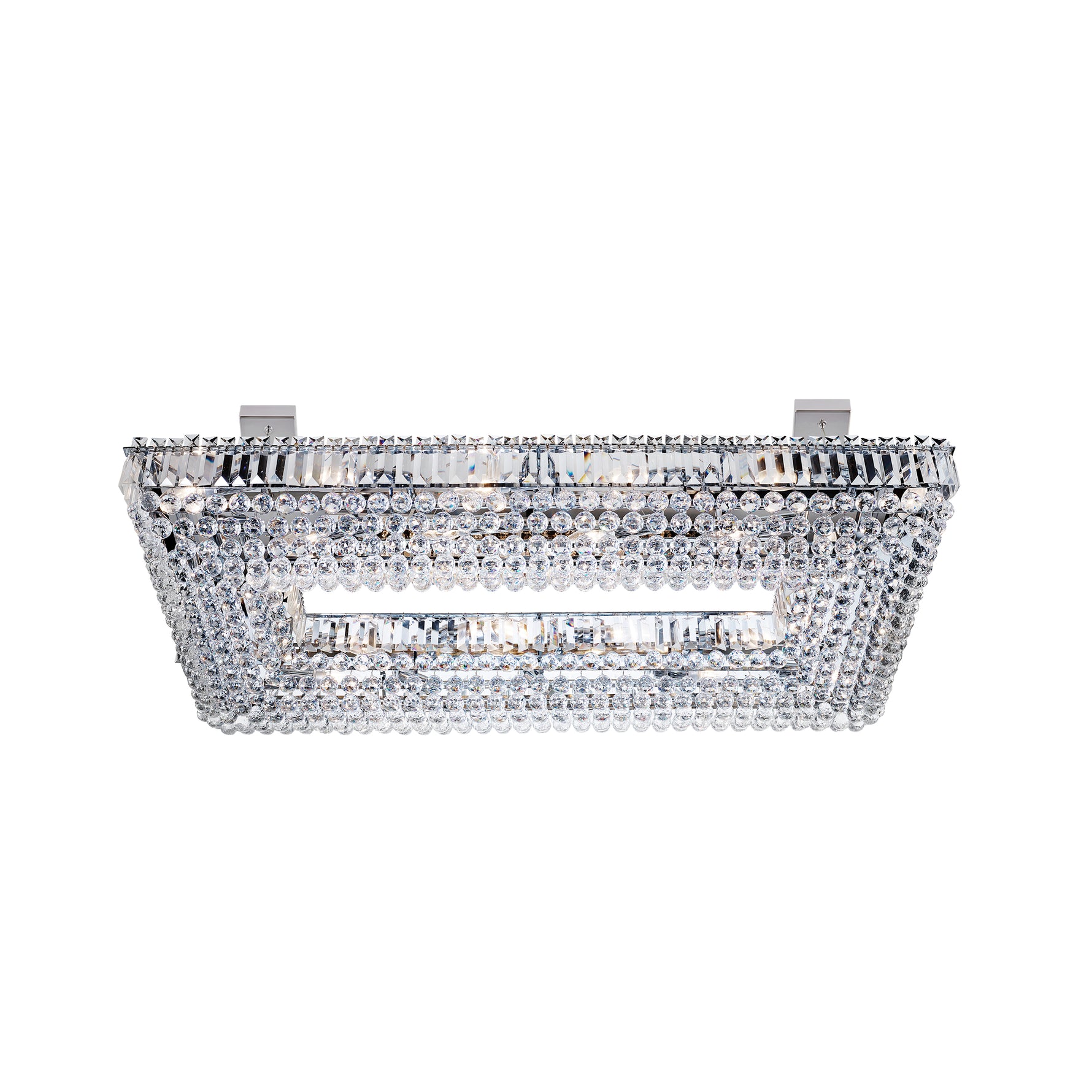 Vesuvius 26Lt Pendant  -   Chrome, Crystal Trim & Ball Drops