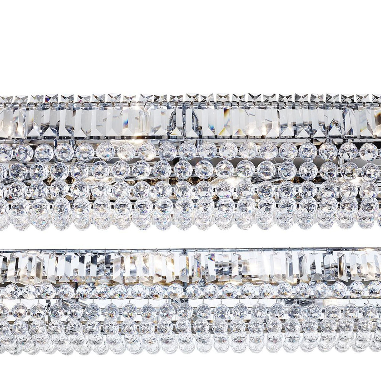Searchlight Electric Vesuvius 26Lt Pendant  -   Chrome, Crystal Trim & Ball Drops 8382CC