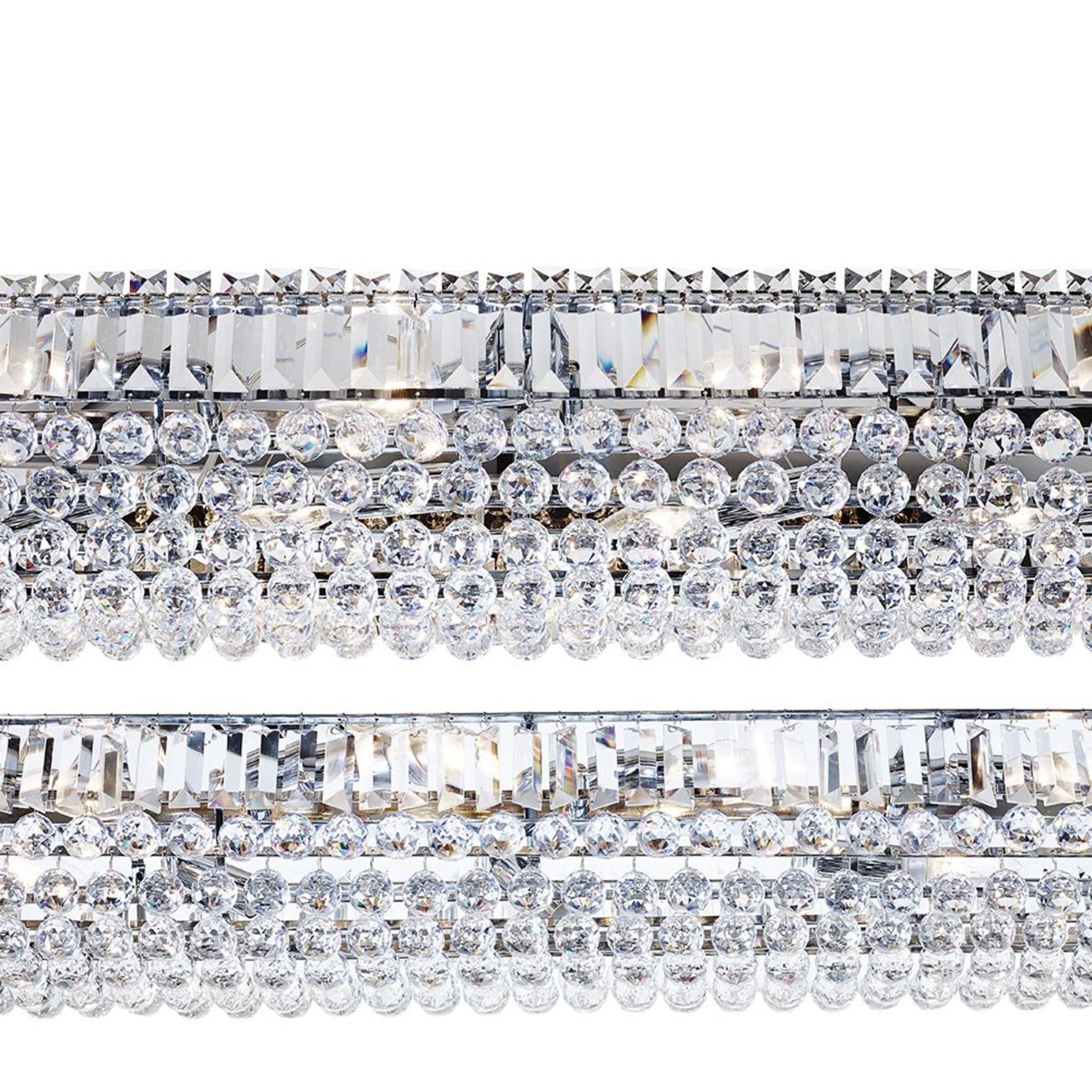 Searchlight Electric Vesuvius 26Lt Pendant  -   Chrome, Crystal Trim & Ball Drops 8382CC