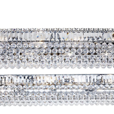 Searchlight Electric Vesuvius 26Lt Pendant  -   Chrome, Crystal Trim & Ball Drops 8382CC