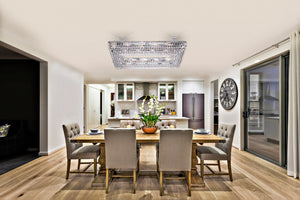 Searchlight Electric Vesuvius 26Lt Pendant  -   Chrome, Crystal Trim & Ball Drops 8382CC