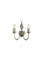 Zanzibar 2Lt Wall Light - Antique Brass Metal