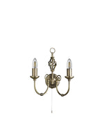 Searchlight Electric Zanzibar 2Lt Wall Light - Antique Brass Metal 8392-2