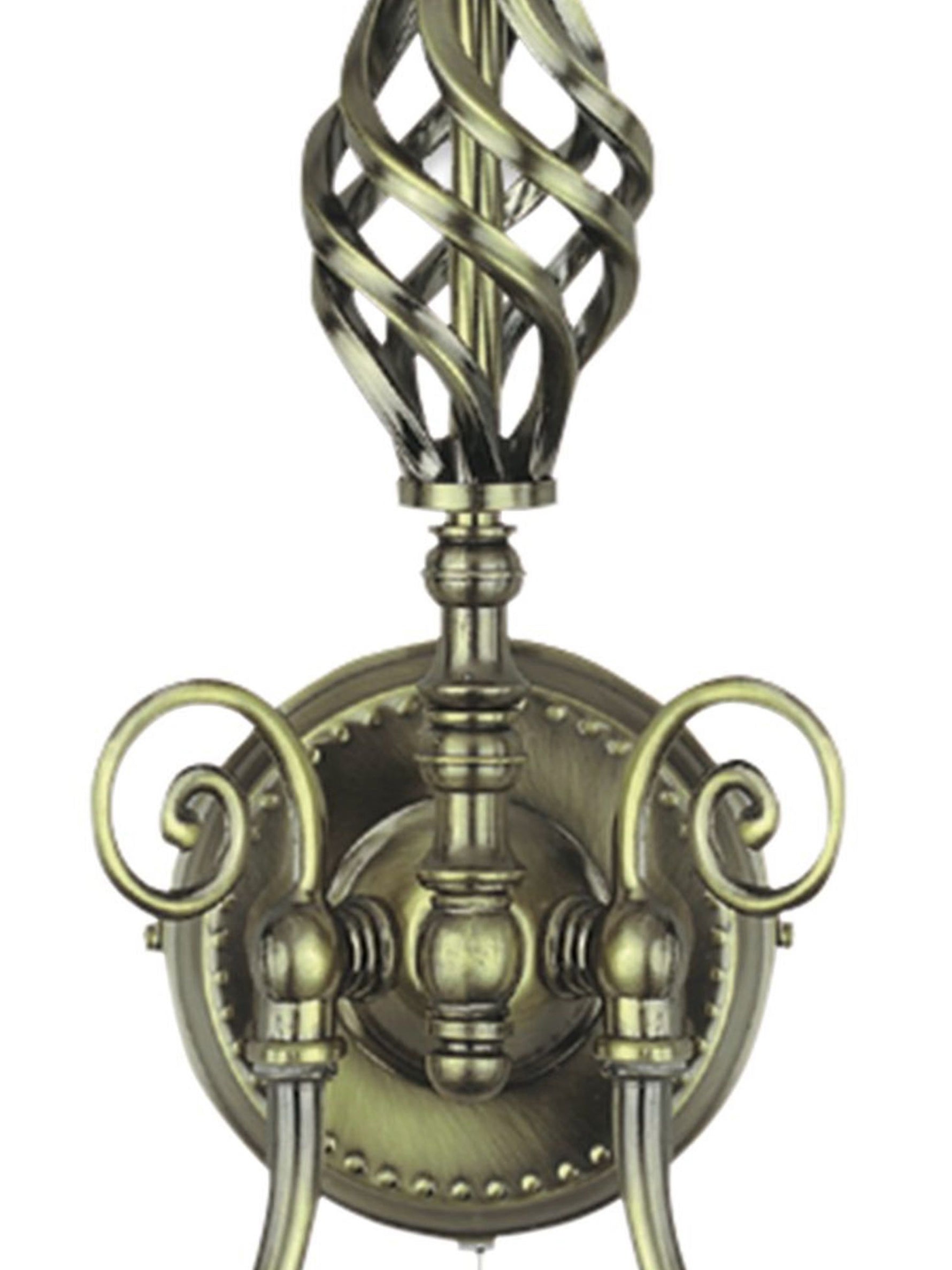Searchlight Electric Zanzibar 2Lt Wall Light - Antique Brass Metal 8392-2