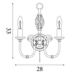 Searchlight Electric Zanzibar 2Lt Wall Light - Antique Brass Metal 8392-2