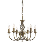 Searchlight Electric Zanzibar 6Lt Pendant - Antique Brass Metal 8396-6