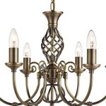 Searchlight Electric Zanzibar 6Lt Pendant - Antique Brass Metal 8396-6